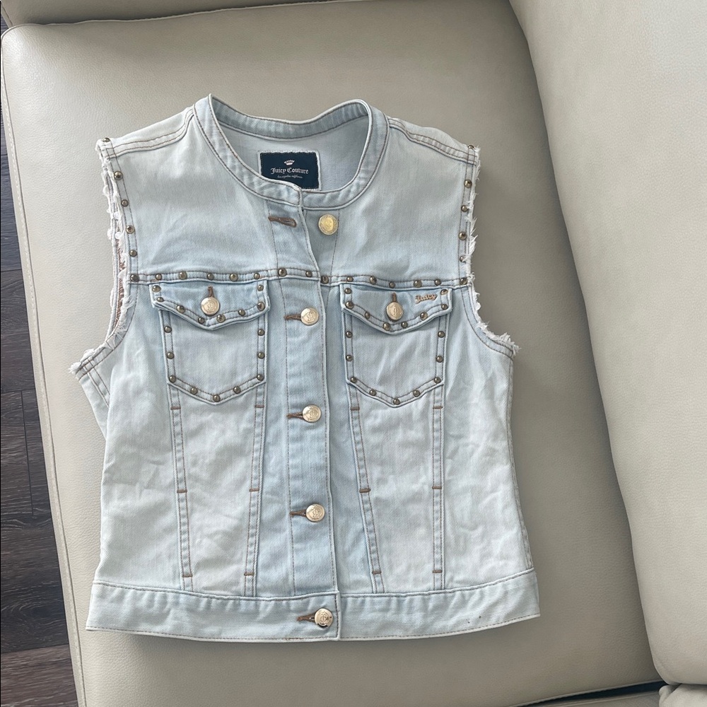 Juicy Couture Light Blue Denim Vest